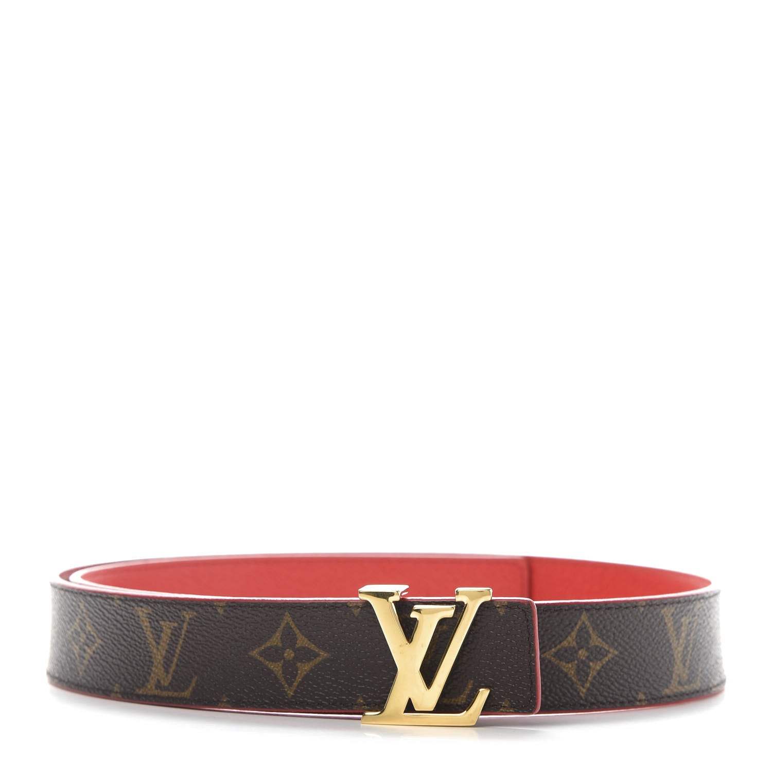 Louis Vuitton Monogram 30mm LV Initiales Reversible Belt 85 34 Coquelicot 1 of 6