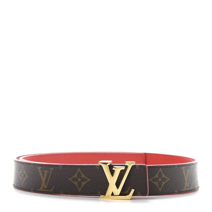 Louis Vuitton Monogram 30mm LV Initiales Reversible Belt 85 34 Coquelicot 1 of 6
