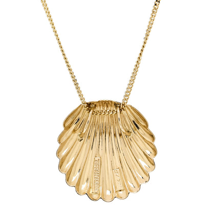Tiffany 14K Yellow Gold Seashell Pendant Necklace 4 of 6