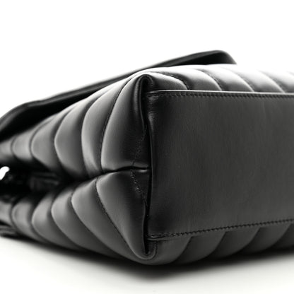 Saint Laurent Calfskin Y Quilted Monogram Monochrome Small Loulou Chain Satchel Black 10 of 12