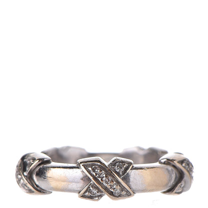 Tiffany 18K White Gold Diamond Signature 'X' Ring 47 4 1 of 3