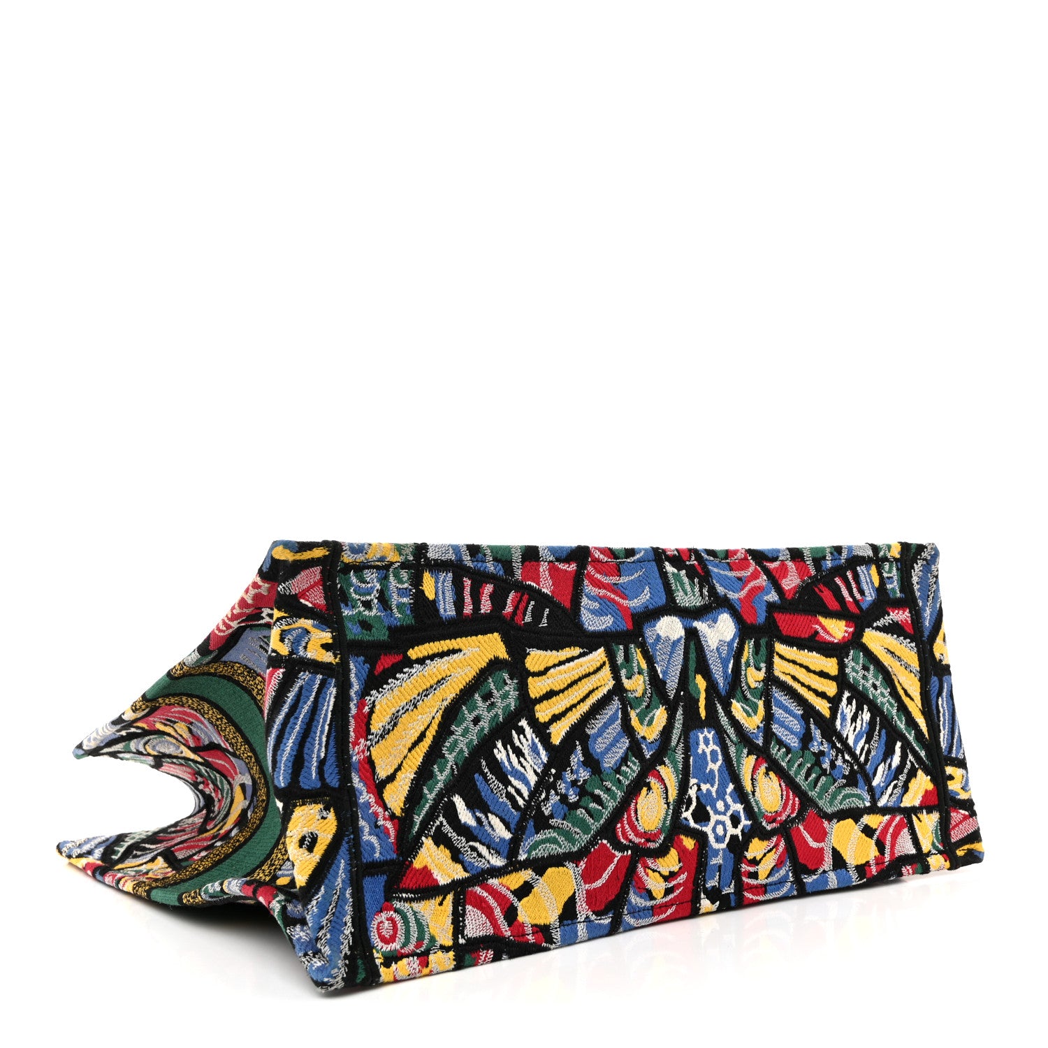 Christian Dior Canvas Embroidered Butterfly Book Tote Black Multicolor 4 of 12