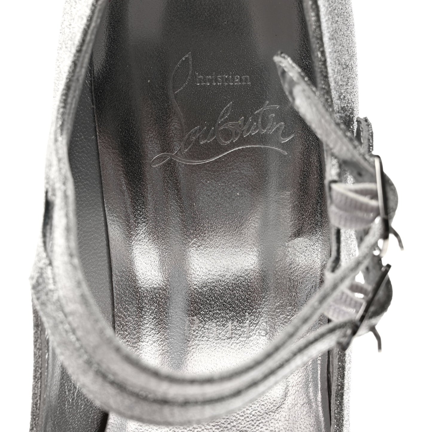 Glitter Calfskin Movida Jane 130 Platform Pump 38.5 Silver