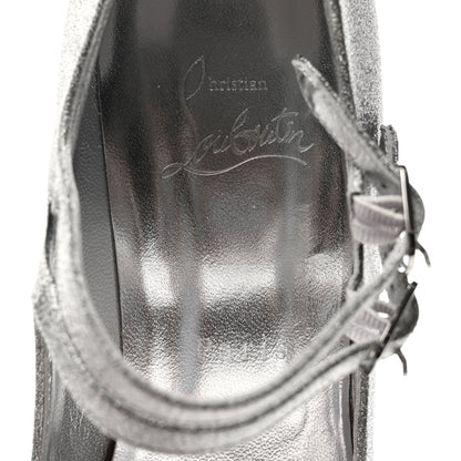 Christian Louboutin Glitter Calfskin Movida Jane 130 Platform Pump 38.5 Silver 8 of 12