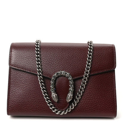 Gucci Dollar Calfskin Crystal Mini Dionysus Chain Wallet Vintage Bordeaux 1 of 9