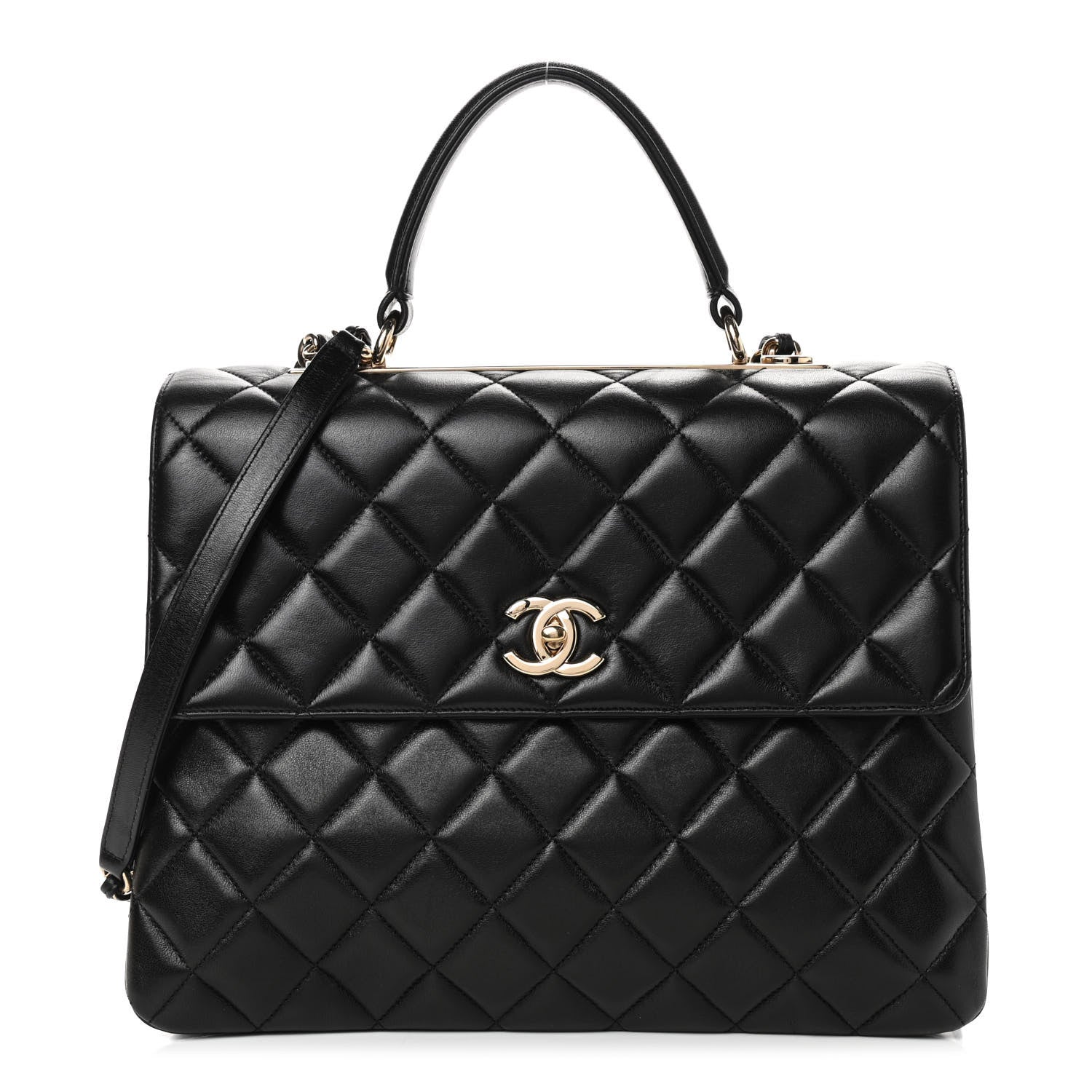 Chanel Lambskin Quilted Large Trendy CC Dual Handle Flap Bag Black 1 of 9