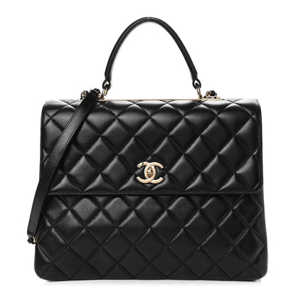 Chanel Lambskin Quilted Large Trendy CC Dual Handle Flap Bag Black 1 of 9