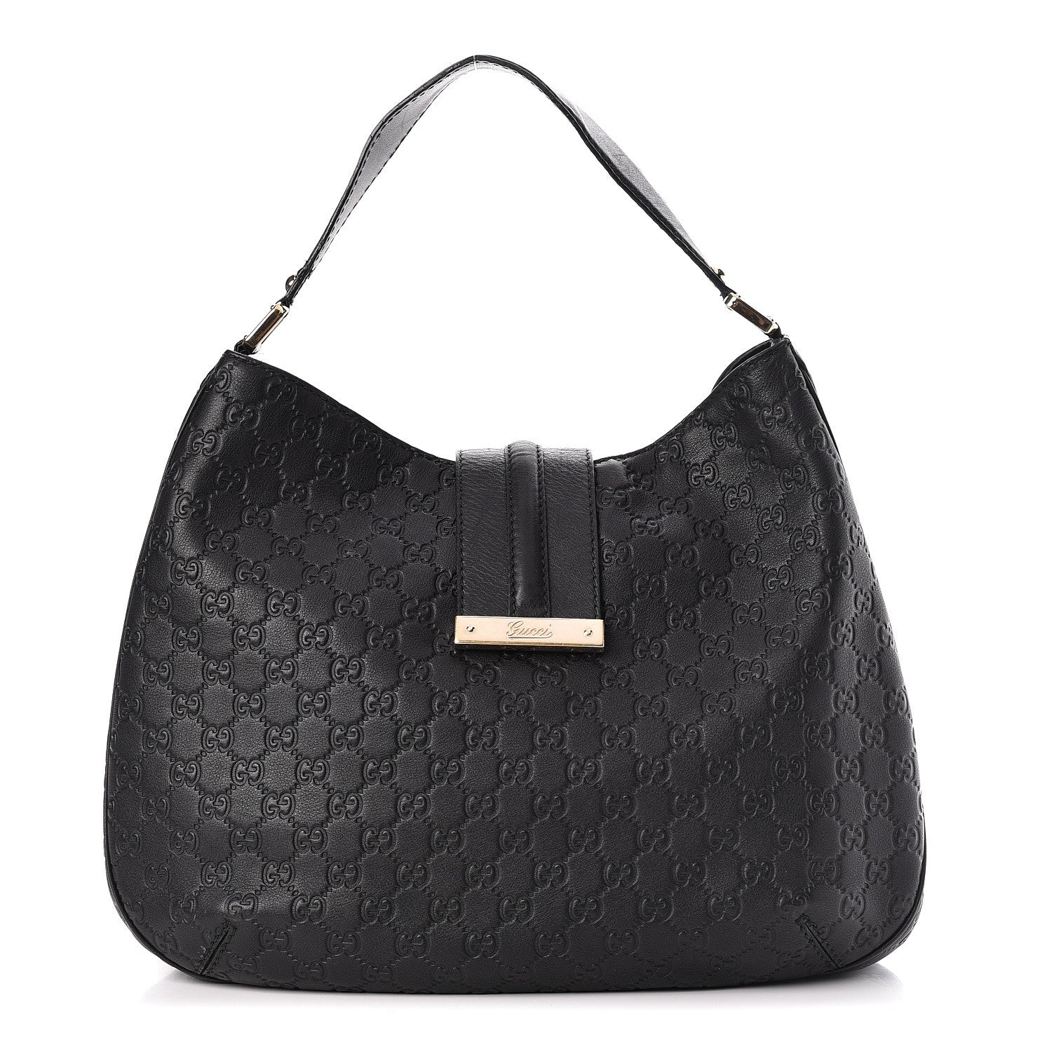 Gucci Guccissima Large New Ladies Web Hobo Black 1 of 15