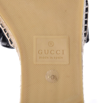 Gucci Nappa Matelasse GG Marmont Espadrille Slide Sandals 40.5 Black 8 of 12