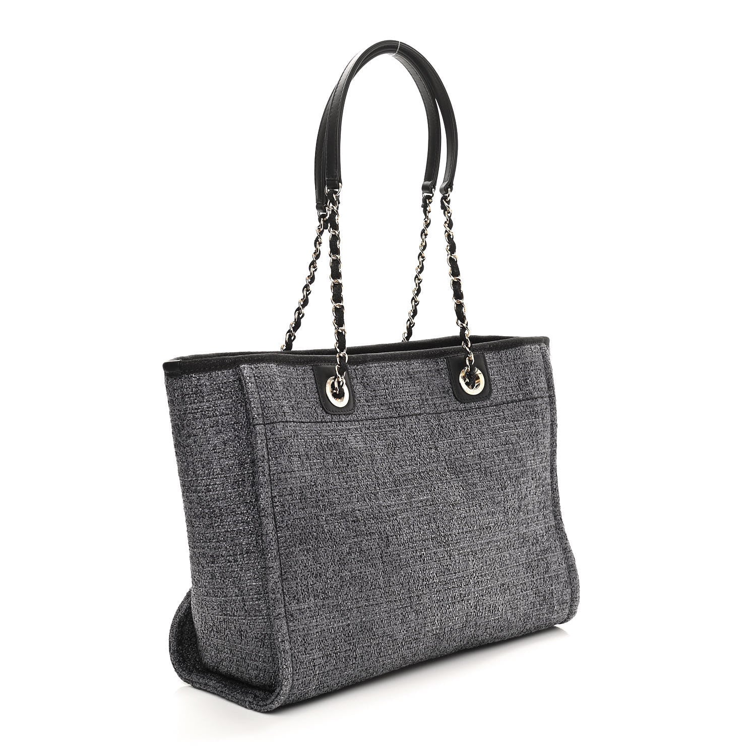 Chanel Woven Straw Raffia Small Deauville Tote Charcoal 3 of 11