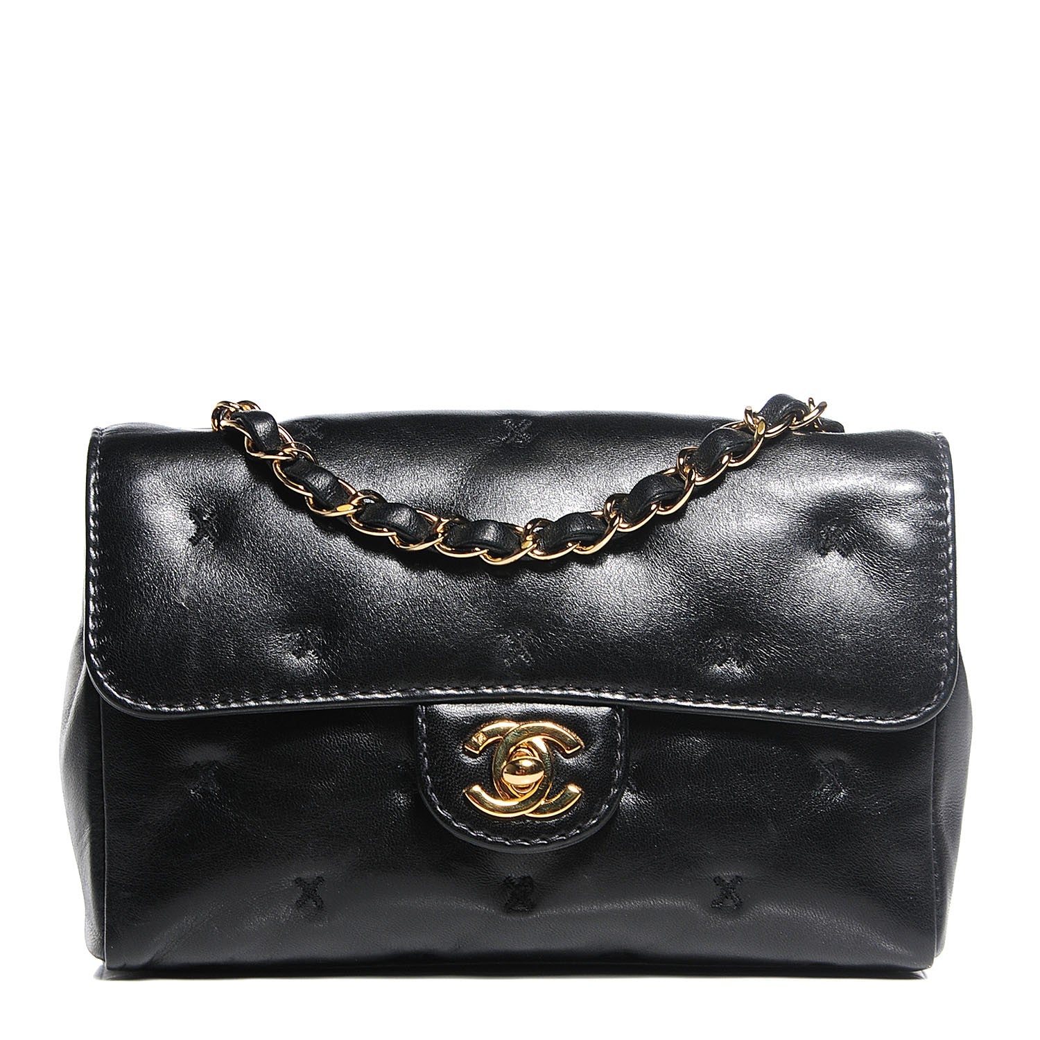 Chanel Lambskin Stitched Mini Flap Black 1 of 8