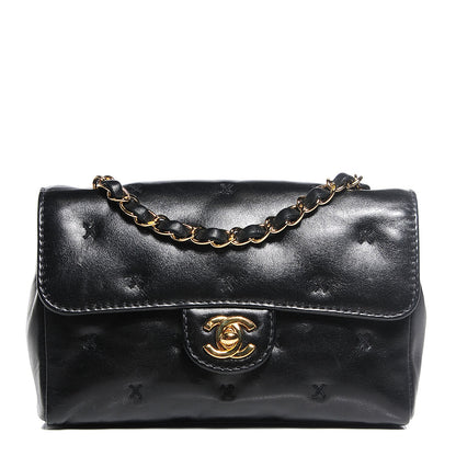 Chanel Lambskin Stitched Mini Flap Black 1 of 8