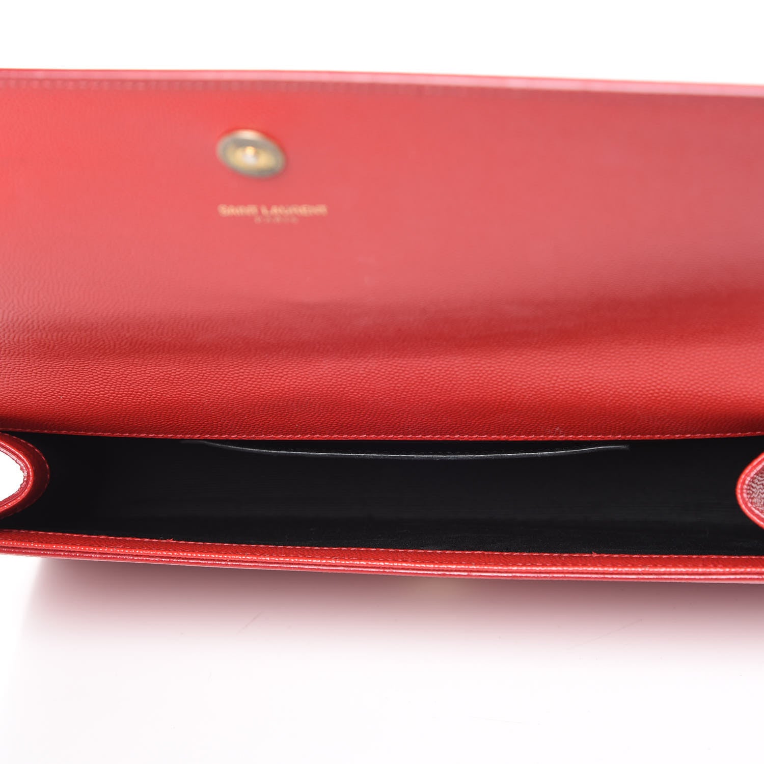 Saint Laurent Grain De Poudre Classic Monogram Cassandre Clutch New Red 5 of 10