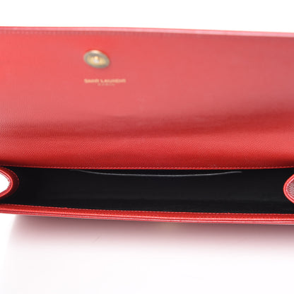 Saint Laurent Grain De Poudre Classic Monogram Cassandre Clutch New Red 5 of 10
