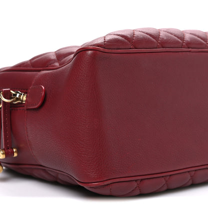 Chanel Calfskin Quilted CC Medium Vanity Case Dark Red 9 of 11