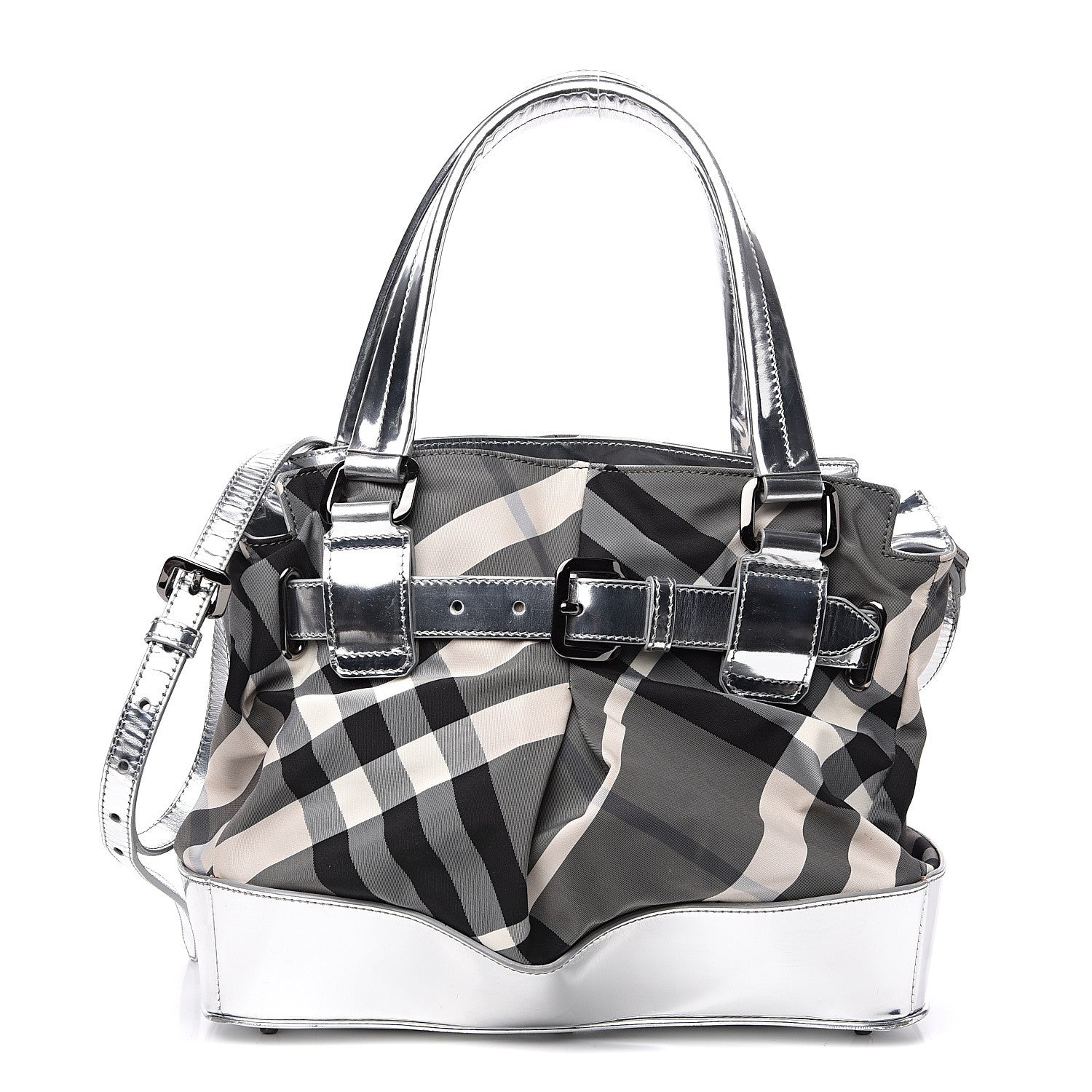 Burberry Nylon Beat Check Lowry Silver 1 of 10