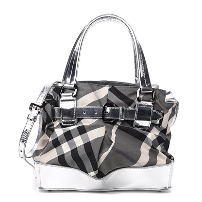 Burberry Nylon Beat Check Lowry Silver 1 of 10