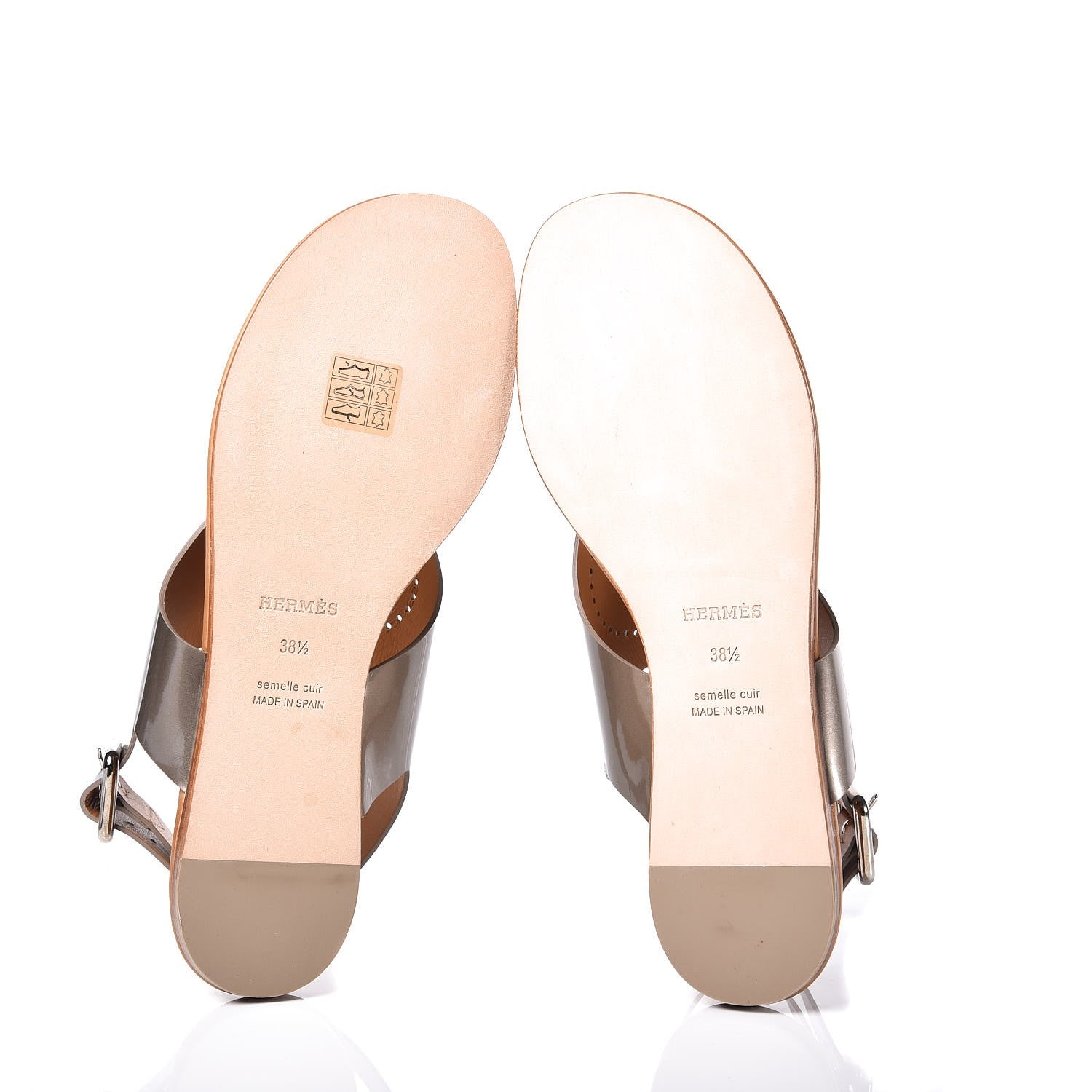 Hermes Metallic Calfskin Kola Sandals 38.5 Gold 5 of 7
