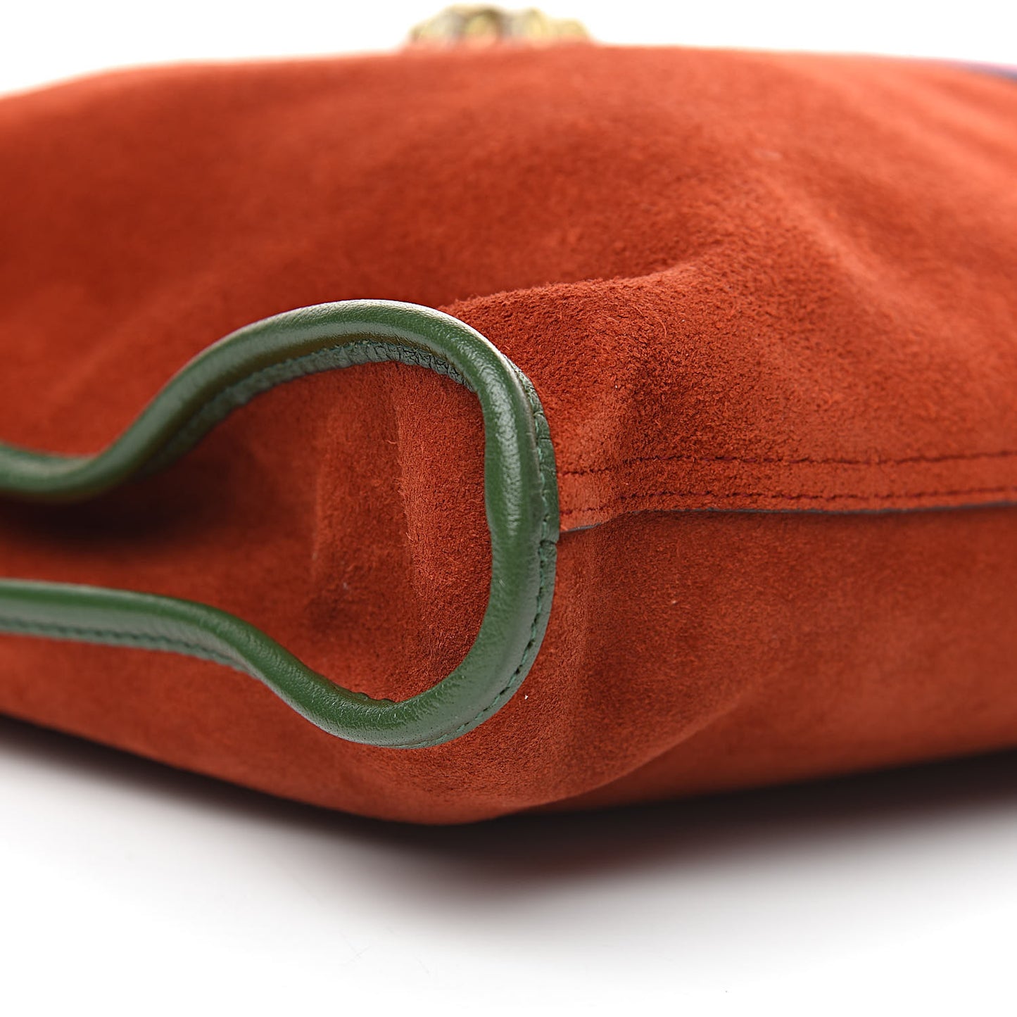 Suede Calfskin Large Rajah Chain Tote Hibiscus Red Green