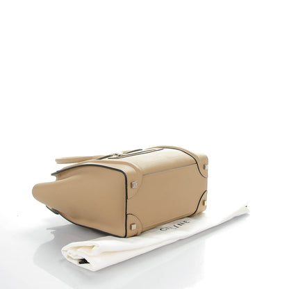 Celine Drummed Calfskin Micro Luggage Dune 4 of 8
