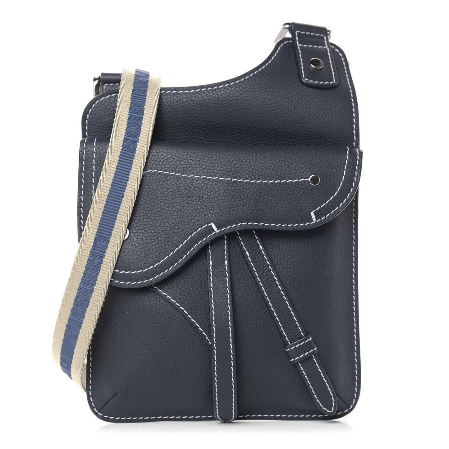 Calfskin Mens Messenger Bag Black