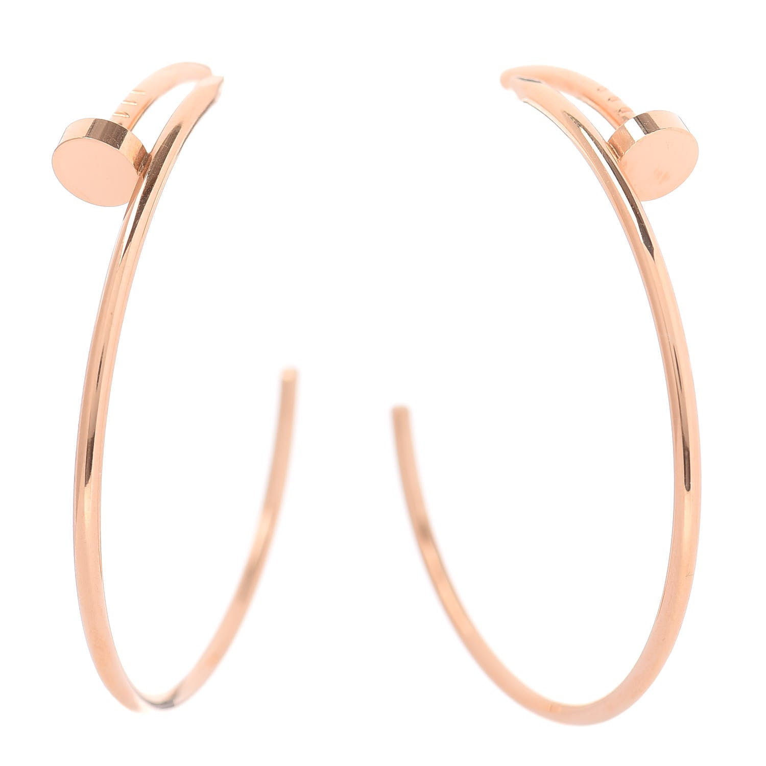 Cartier 18K Pink Gold Juste Un Clou Hoop Earrings 1 of 4