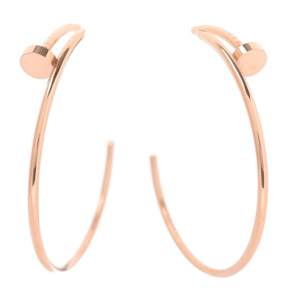 Cartier 18K Pink Gold Juste Un Clou Hoop Earrings 1 of 4