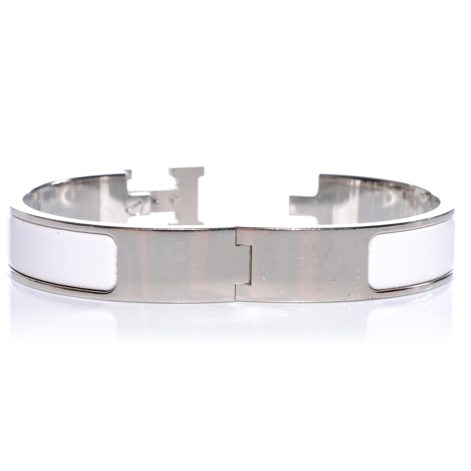 Hermes Enamel Narrow Clic Clac H Bracelet PM White 3 of 6