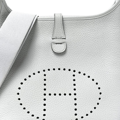 Hermes Taurillon Clemence EVELYNE III PM Bleu Pale 8 of 10