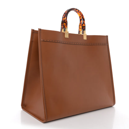 Fendi Vitello King Plexiglass Large Fendi Sunshine Shopper Tote Cuoio 3 of 9