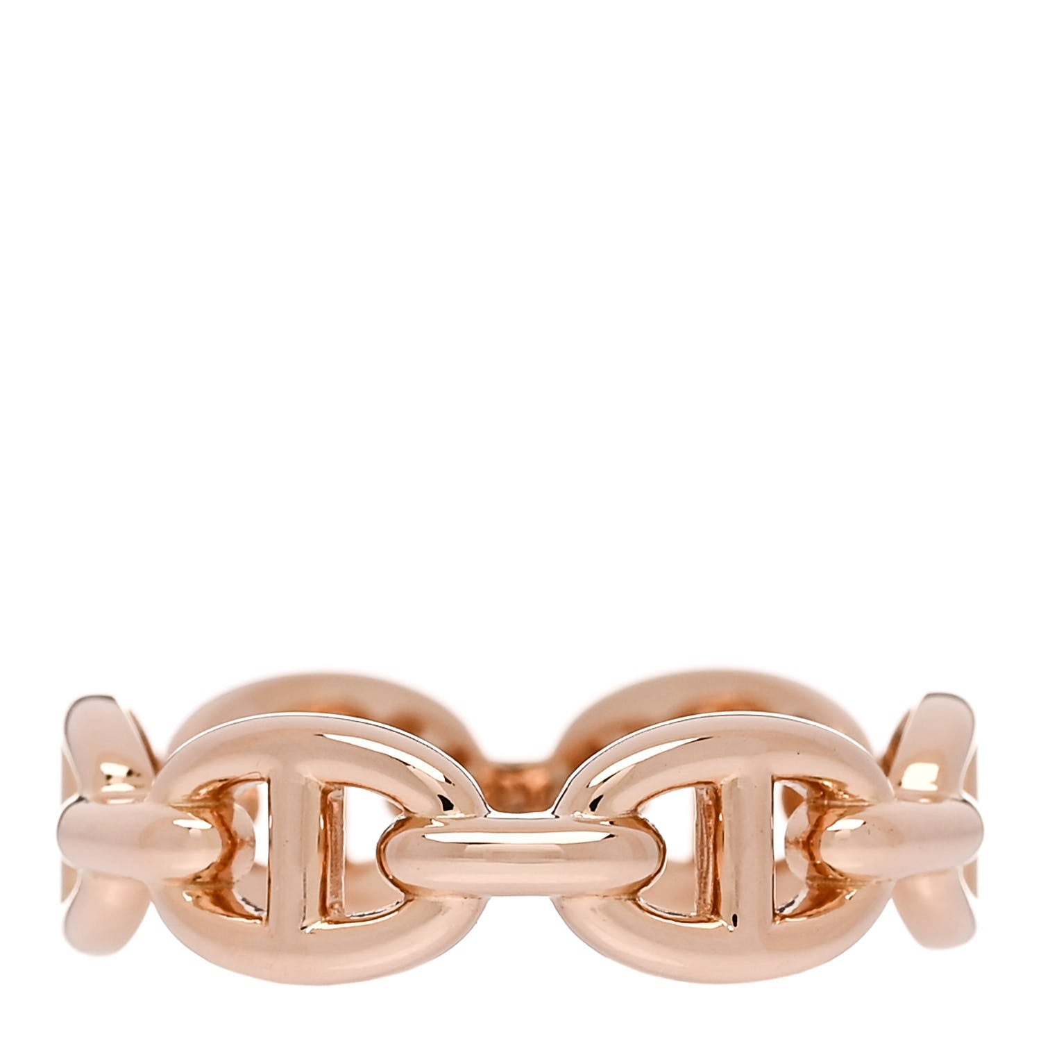 Hermes 18K Rose Gold PM Chaine d'Ancre Enchainee Ring 52 6 1 of 7