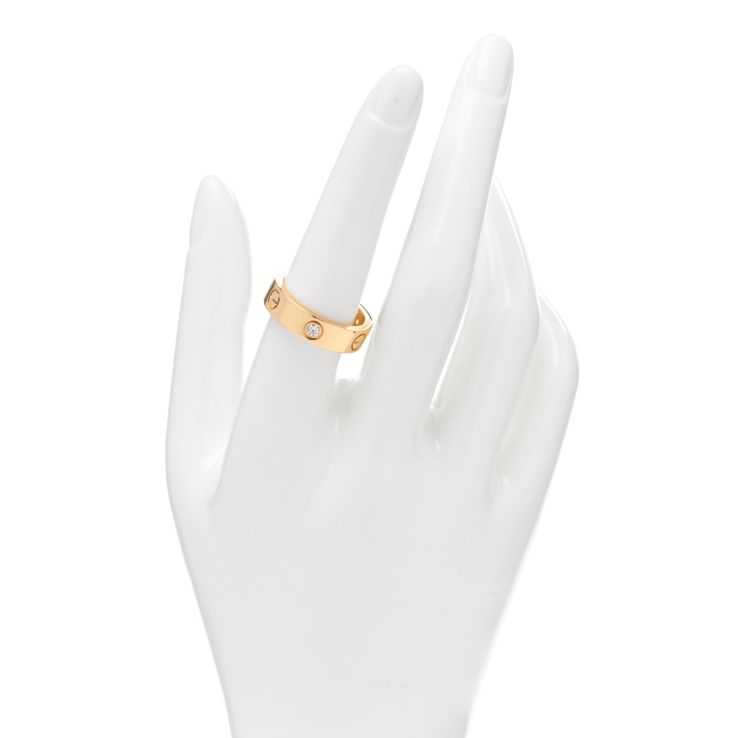 18K Yellow Gold 3 Diamond 5.5mm LOVE Ring 57 8