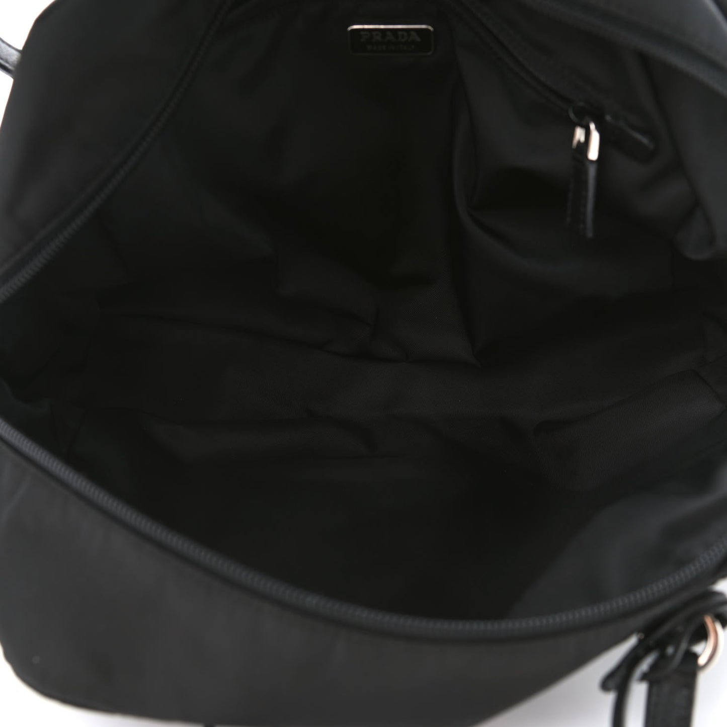 Tessuto Nylon Raso Bear Small Handle Bag Black