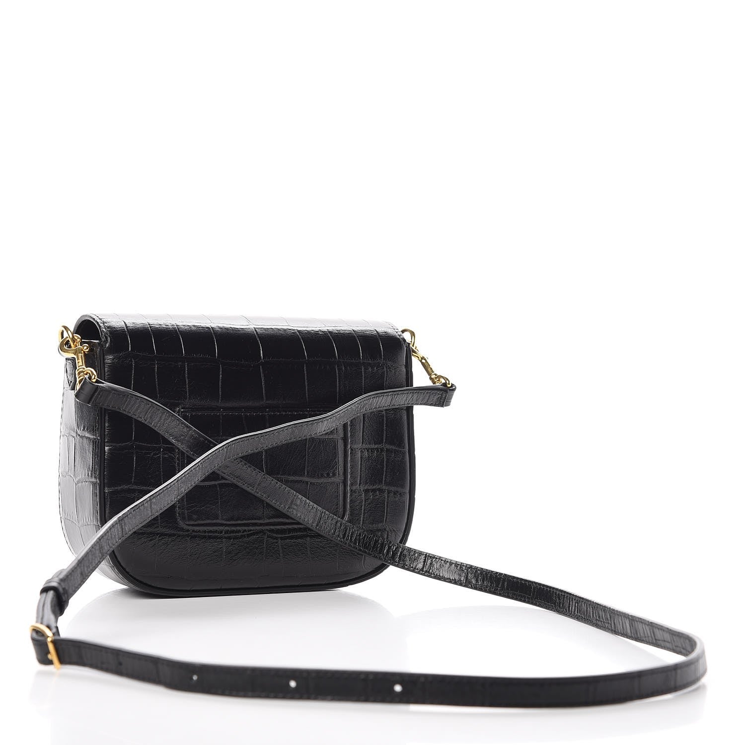 Mulberry Deep Calfskin Crocodile Embossed Small Darley Black 3 of 7