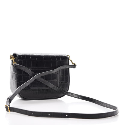 Mulberry Deep Calfskin Crocodile Embossed Small Darley Black 3 of 7