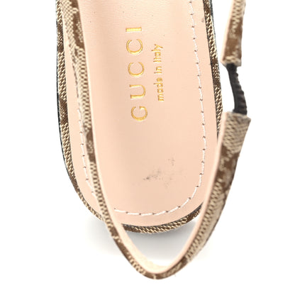 Gucci Monogram Horsebit Womens Slingback Ballet Flat 36.5 Beige Ebony Cocoa 8 of 10