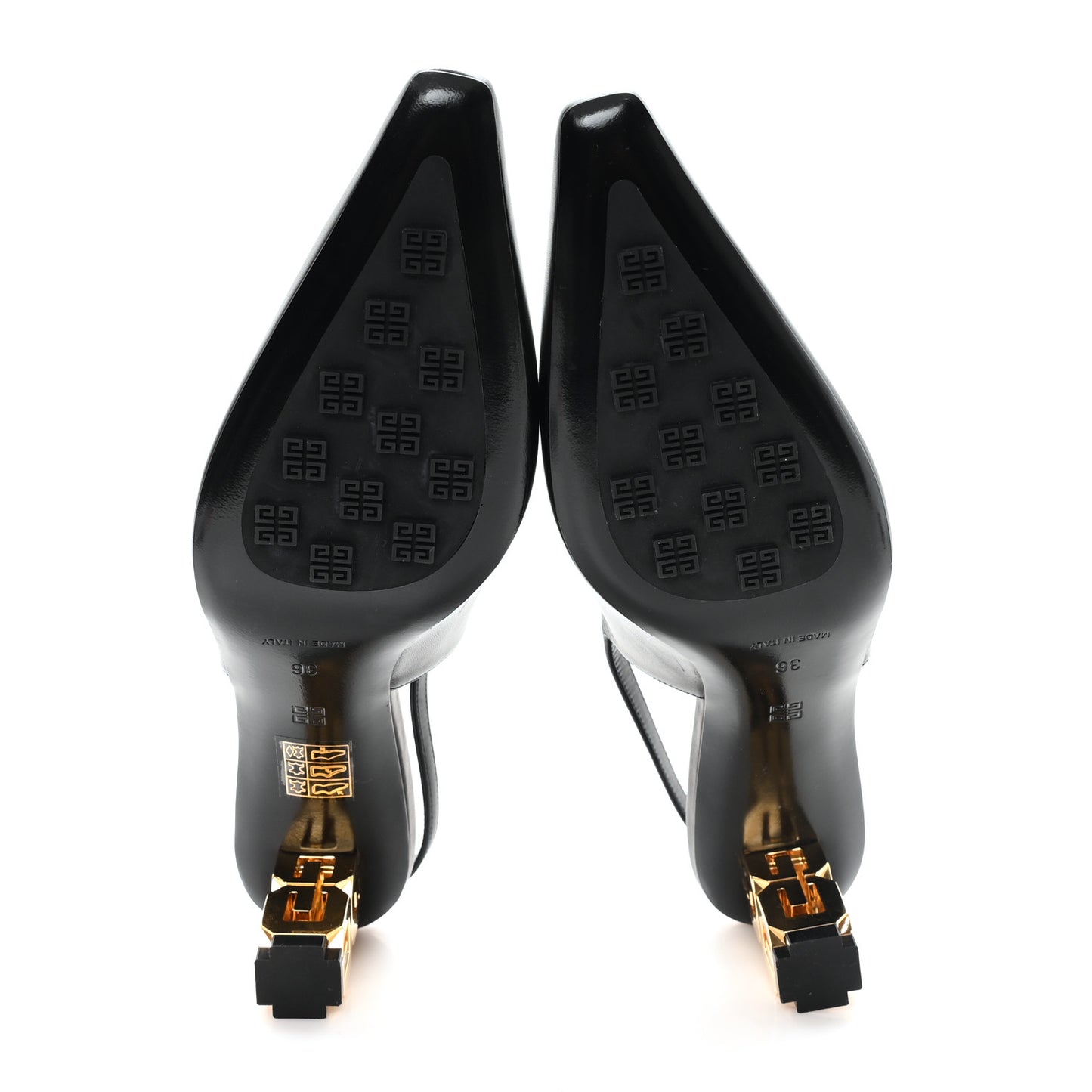 Calfskin G Cube 50mm Slingback Pumps 36 Black