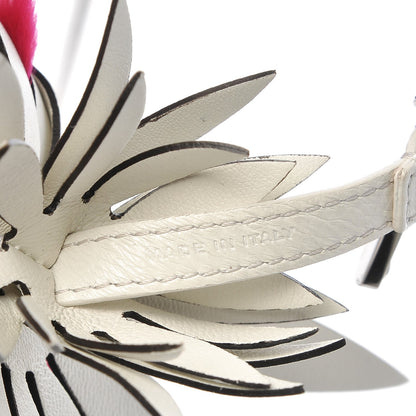 Fendi Fox Rabbit Fur Nappa Pineapple Bag Charm Fuxia White 3 of 3