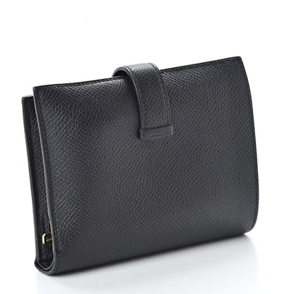 Hermes Epsom Bearn Compact Wallet Black 3 of 9