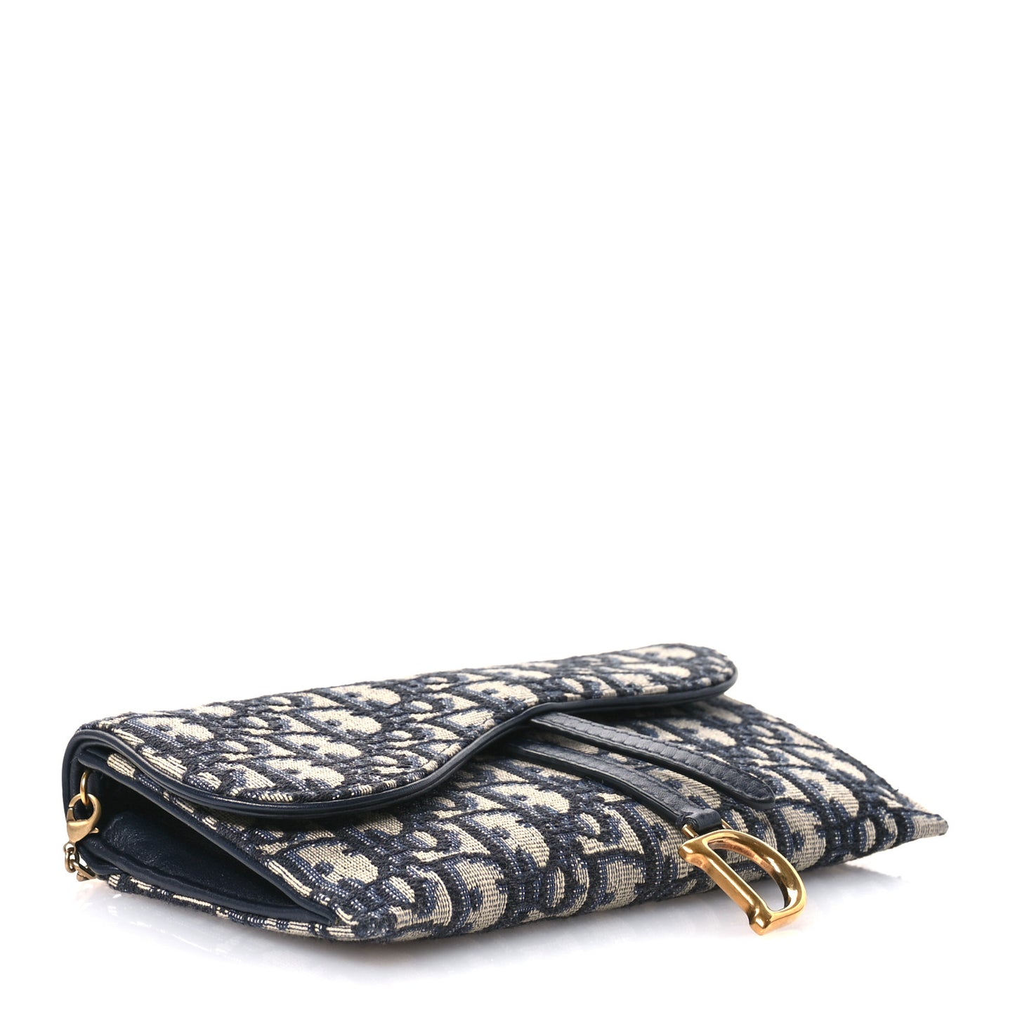 Oblique Saddle Chain Long Wallet Blue