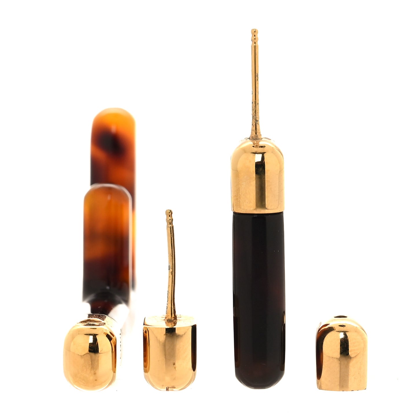 Plexiglass F Earrings Brown