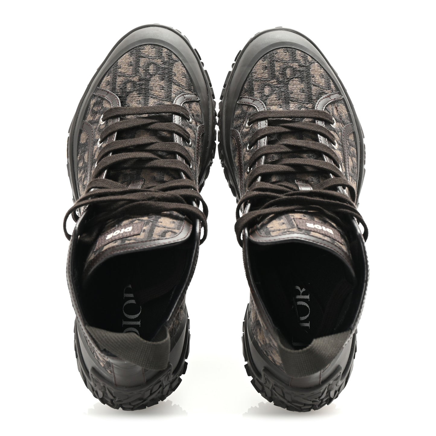 Jacquard Rubber Oblique Mens B28 High Top Sneakers 42 Brown