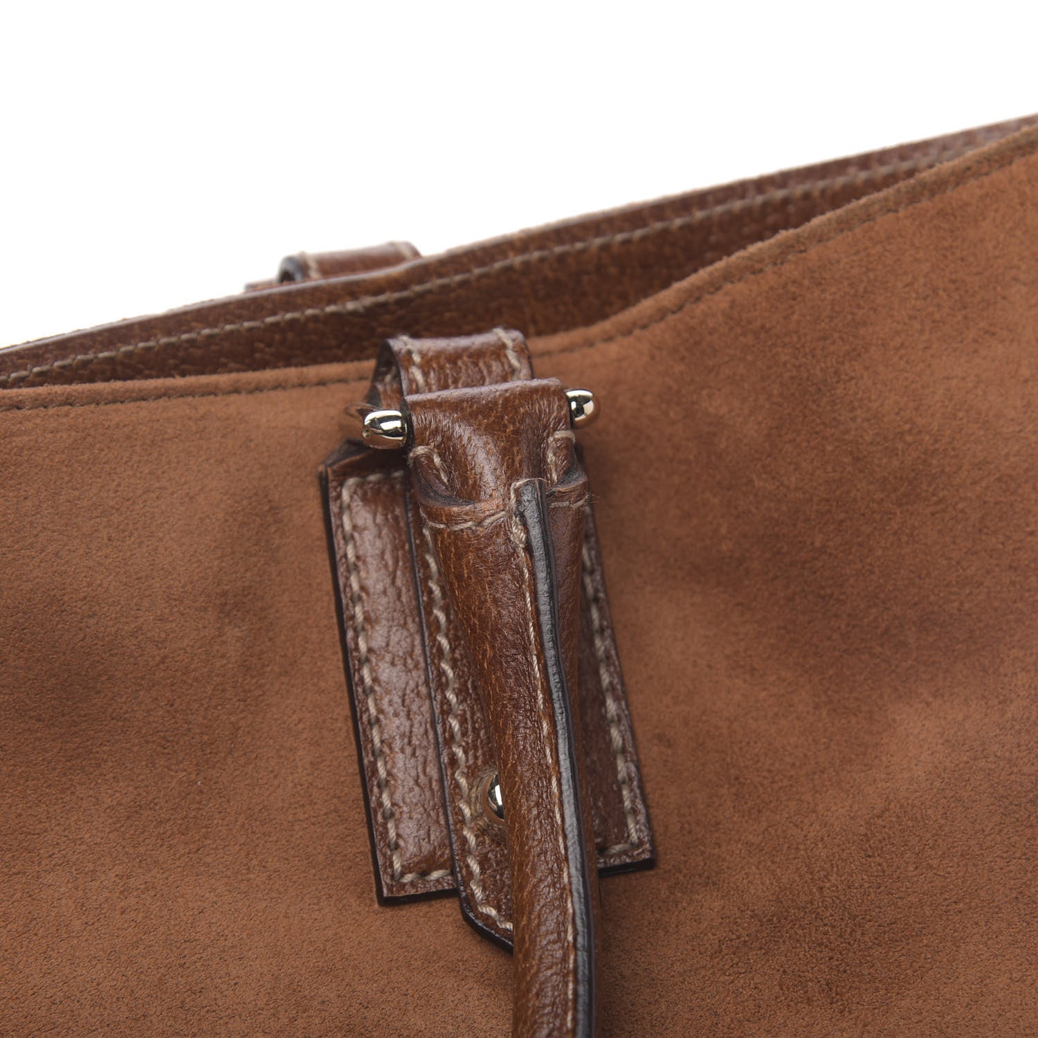 Gucci Suede Calfskin Medium Hasler Tote Brown 13 of 14