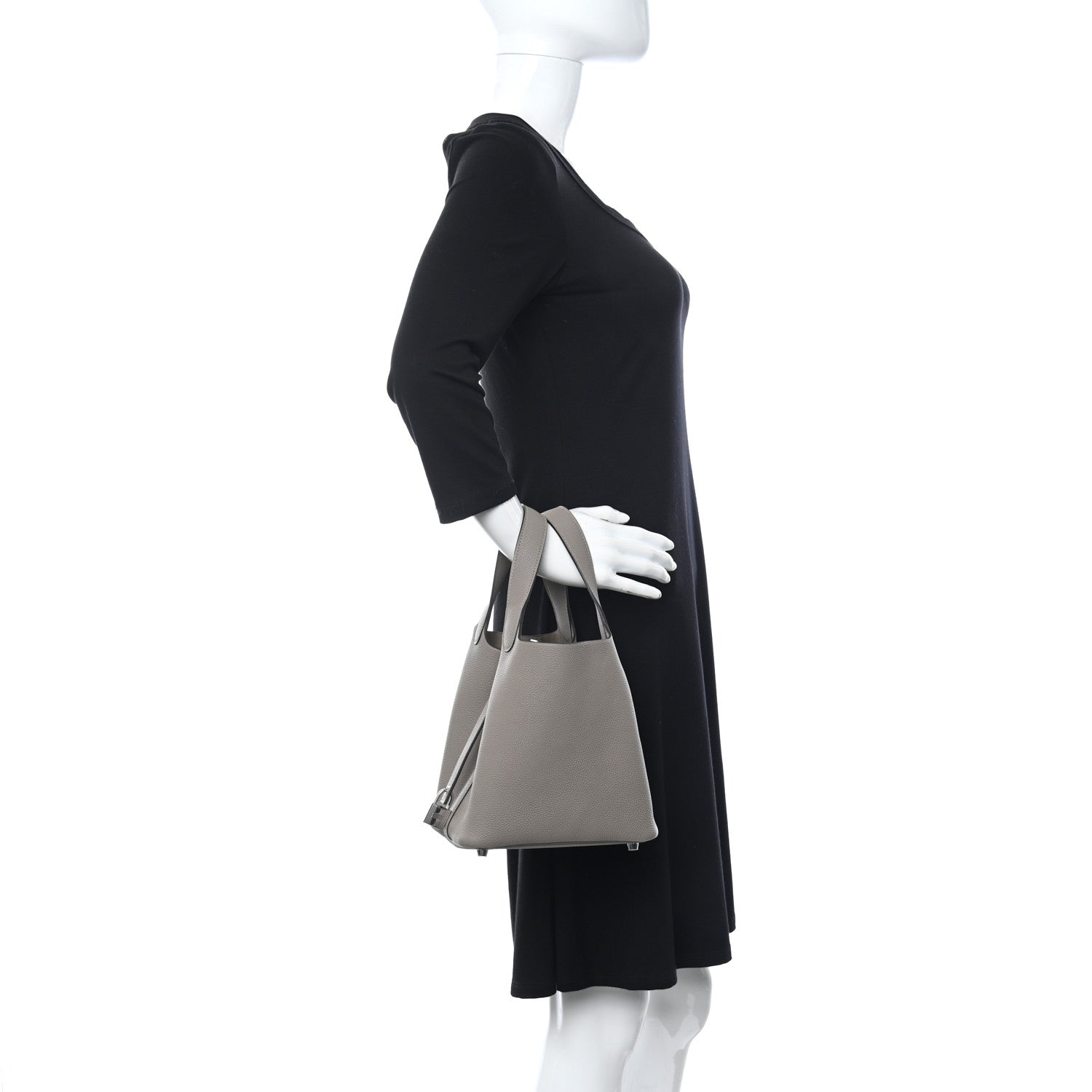 Hermes Taurillon Maurice Picotin Lock 18 PM Gris Asphalte 3 of 11