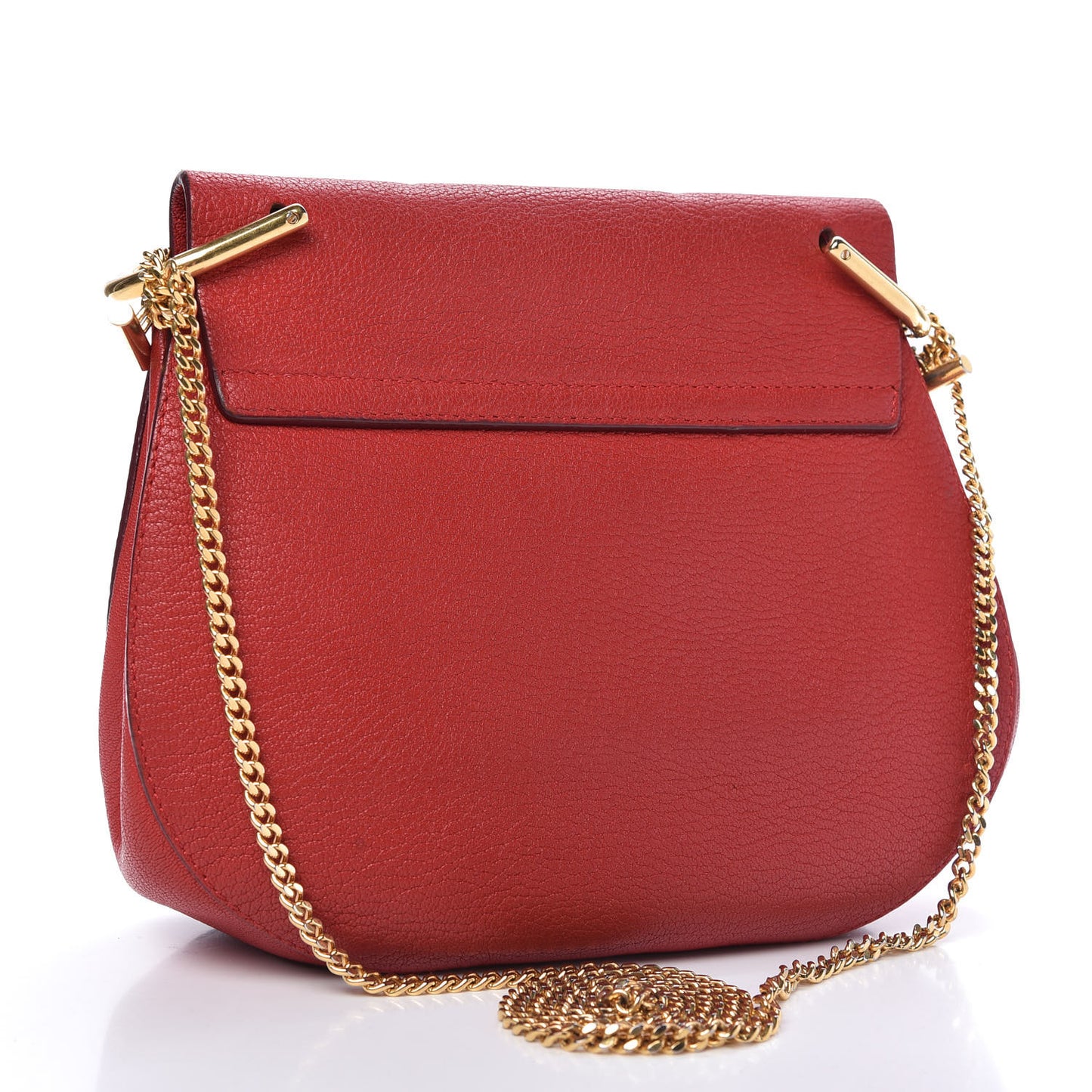 Grained Lambskin Drew Shoulder Bag Plaid Red