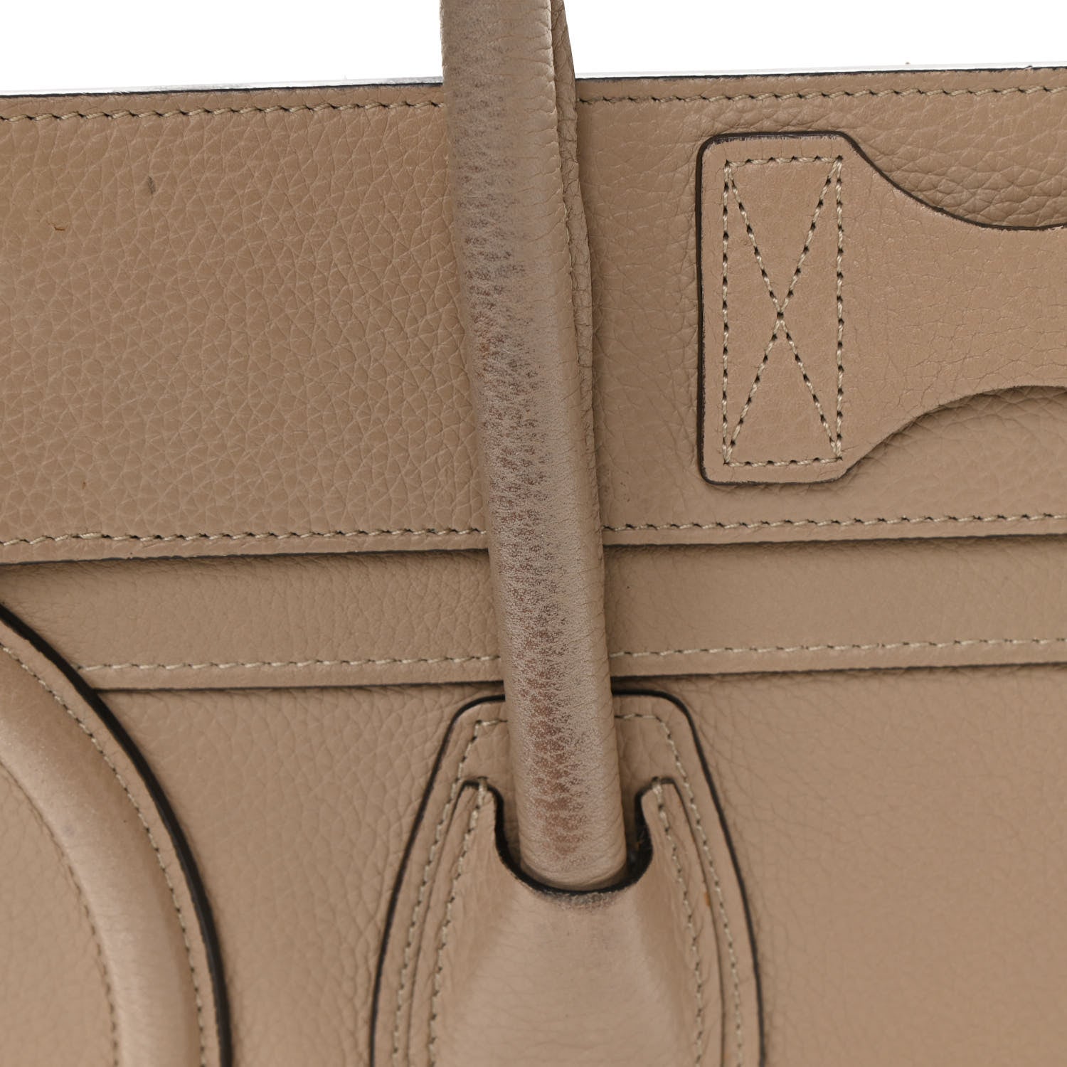 Celine Drummed Calfskin Mini Luggage Dune 17 of 25