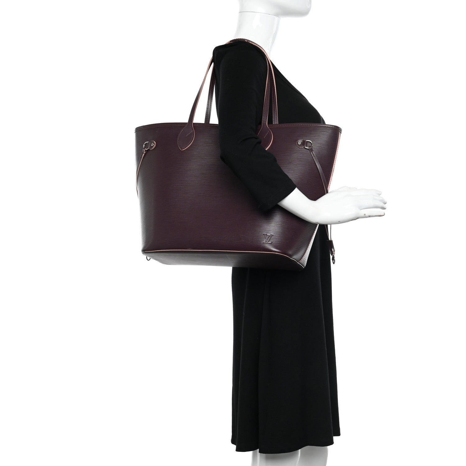 Louis Vuitton Epi Neverfull MM Prune Rose Poudre 2 of 18