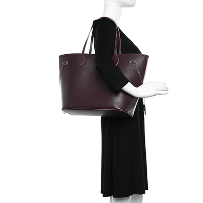 Louis Vuitton Epi Neverfull MM Prune Rose Poudre 2 of 18