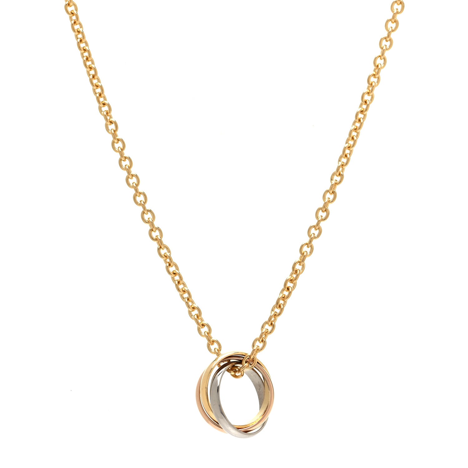 Cartier 18K Pink Yellow White Gold Trinity Pendant Necklace 1 of 5