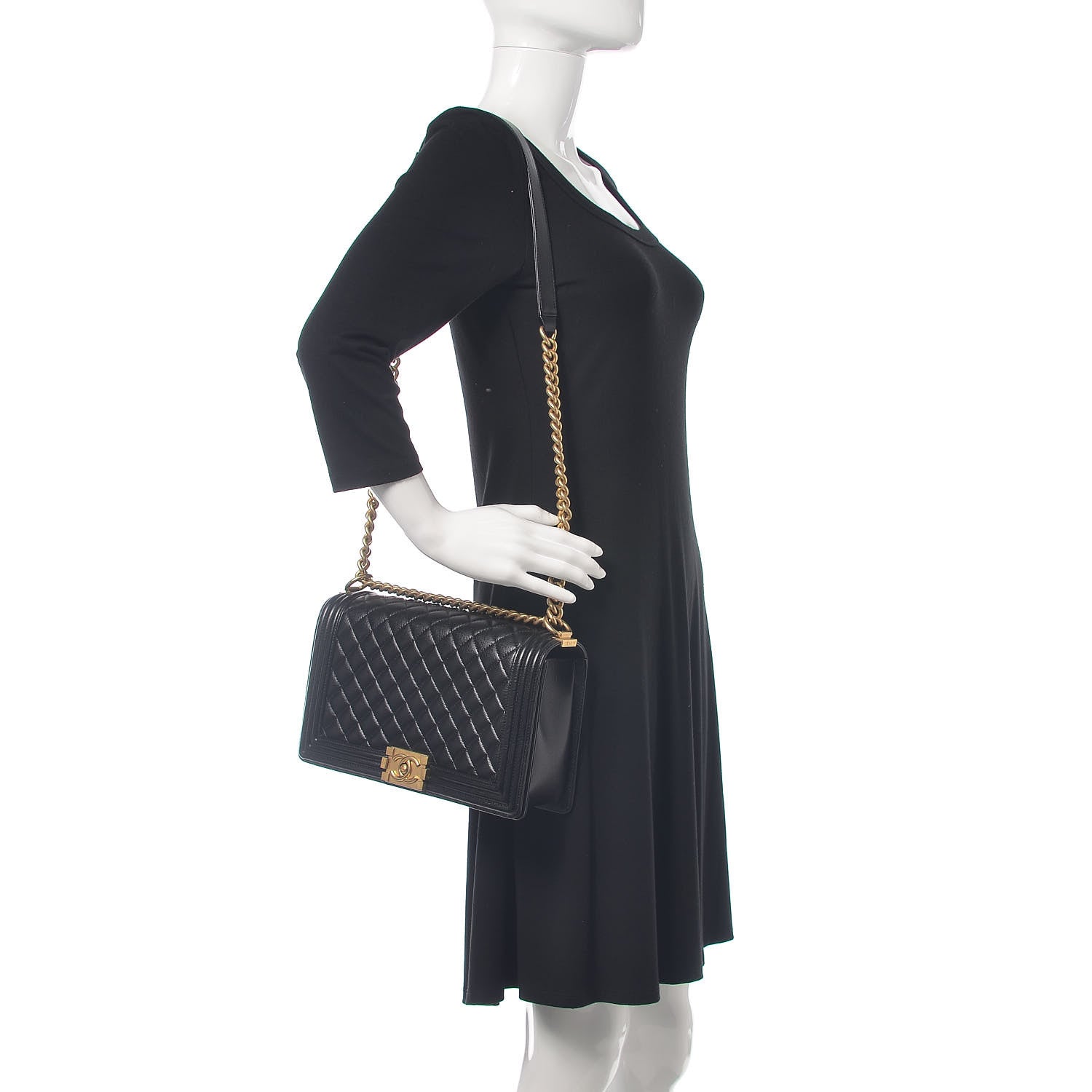 Chanel Caviar Quilted New Medium Boy Flap Black 2 of 11
